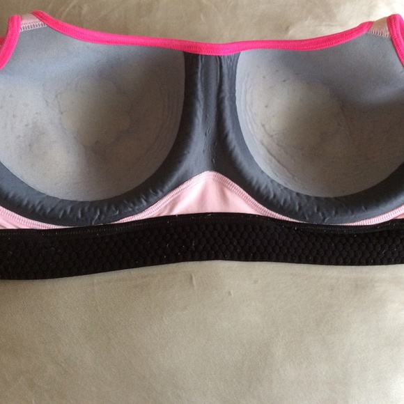 Champions Wired Sports Bra | Sz 38D | Light Pink & Neon Pink | Eye and Hook - Picture 5 of 7